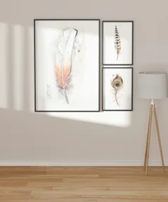 Image of a feather watercolor painting by Shayna Larsen, originals & prints available