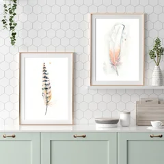 Image of a feather watercolor painting by Shayna Larsen, originals & prints available