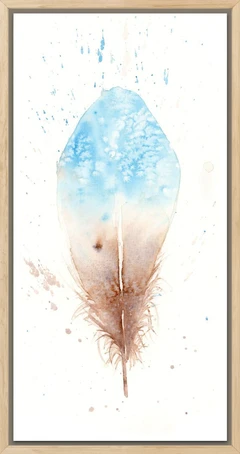 Image of a feather watercolor painting by Shayna Larsen, originals & prints available
