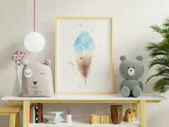 Image of a feather watercolor painting by Shayna Larsen, originals & prints available