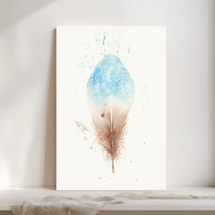 Image of a feather watercolor painting by Shayna Larsen, originals & prints available