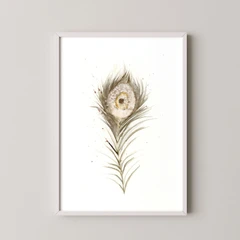 Image of a feather watercolor painting by Shayna Larsen, originals & prints available
