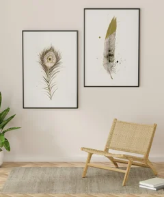Image of a feather watercolor painting by Shayna Larsen, originals & prints available