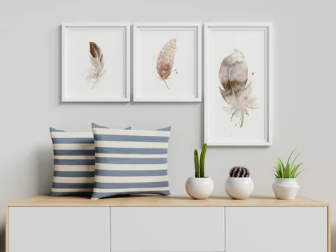 Image of a feather watercolor painting by Shayna Larsen, originals & prints available