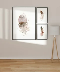 Image of a feather watercolor painting by Shayna Larsen, originals & prints available