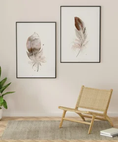 Image of a feather watercolor painting by Shayna Larsen, originals & prints available
