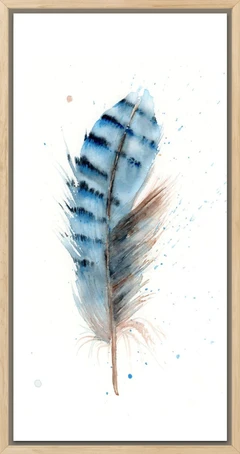 Image of a feather watercolor painting by Shayna Larsen, originals & prints available