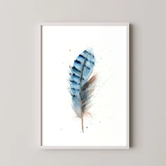 Image of a feather watercolor painting by Shayna Larsen, originals & prints available