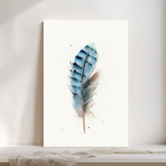 Image of a feather watercolor painting by Shayna Larsen, originals & prints available