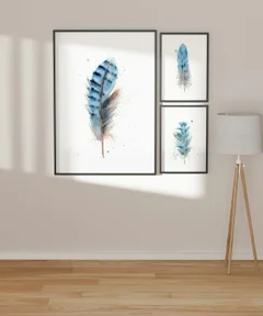 Image of a feather watercolor painting by Shayna Larsen, originals & prints available