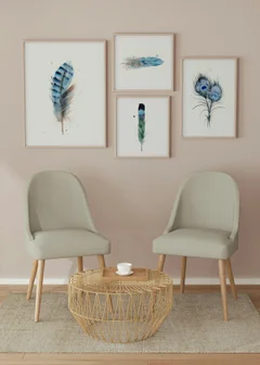 Image of a feather watercolor painting by Shayna Larsen, originals & prints available