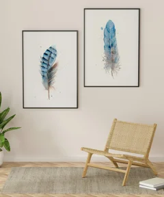 Image of a feather watercolor painting by Shayna Larsen, originals & prints available