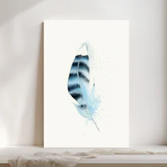 Image of a feather watercolor painting by Shayna Larsen, originals & prints available