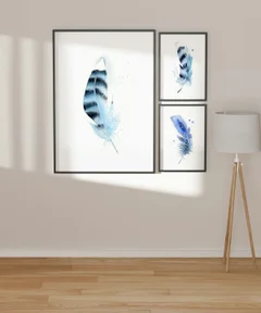 Image of a feather watercolor painting by Shayna Larsen, originals & prints available