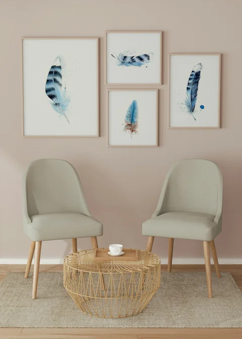 Image of a feather watercolor painting by Shayna Larsen, originals & prints available