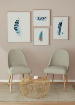 Image of a feather watercolor painting by Shayna Larsen, originals & prints available