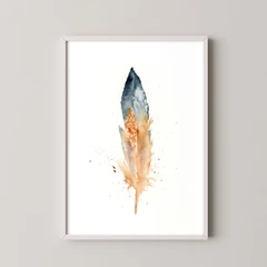 Image of a feather watercolor painting by Shayna Larsen, originals & prints available