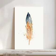Image of a feather watercolor painting by Shayna Larsen, originals & prints available