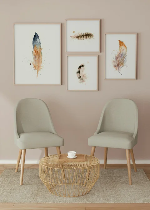 Image of a feather watercolor painting by Shayna Larsen, originals & prints available