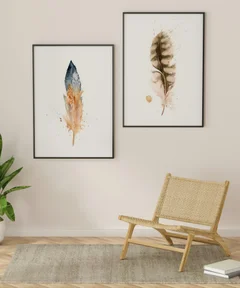 Image of a feather watercolor painting by Shayna Larsen, originals & prints available