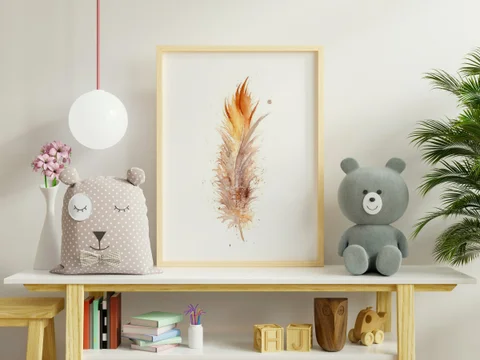 Image of a feather watercolor painting by Shayna Larsen, originals & prints available