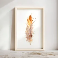 Image of a feather watercolor painting by Shayna Larsen, originals & prints available