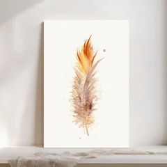 Image of a feather watercolor painting by Shayna Larsen, originals & prints available