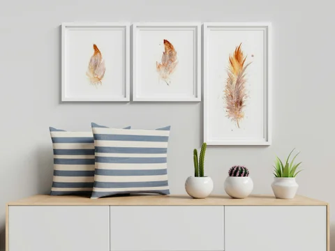 Image of a feather watercolor painting by Shayna Larsen, originals & prints available