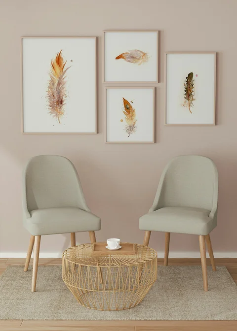 Image of a feather watercolor painting by Shayna Larsen, originals & prints available