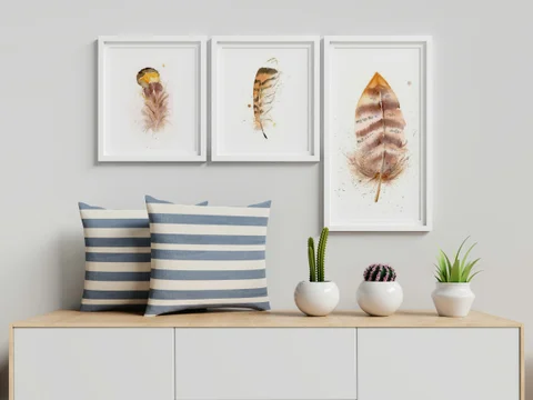 Image of a feather watercolor painting by Shayna Larsen, originals & prints available