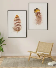Image of a feather watercolor painting by Shayna Larsen, originals & prints available
