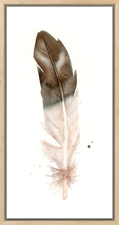Image of a feather watercolor painting by Shayna Larsen, originals & prints available