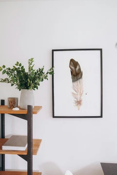 Image of a feather watercolor painting by Shayna Larsen, originals & prints available