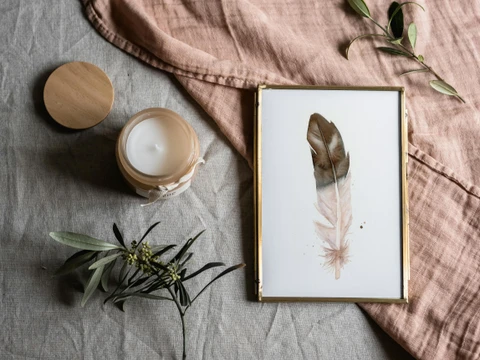 Image of a feather watercolor painting by Shayna Larsen, originals & prints available