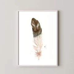Image of a feather watercolor painting by Shayna Larsen, originals & prints available