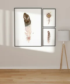 Image of a feather watercolor painting by Shayna Larsen, originals & prints available