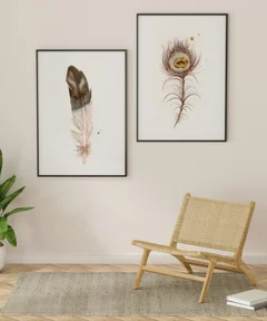 Image of a feather watercolor painting by Shayna Larsen, originals & prints available