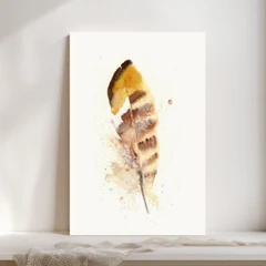 Image of a feather watercolor painting by Shayna Larsen, originals & prints available