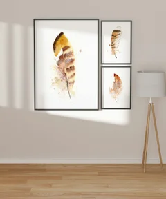 Image of a feather watercolor painting by Shayna Larsen, originals & prints available