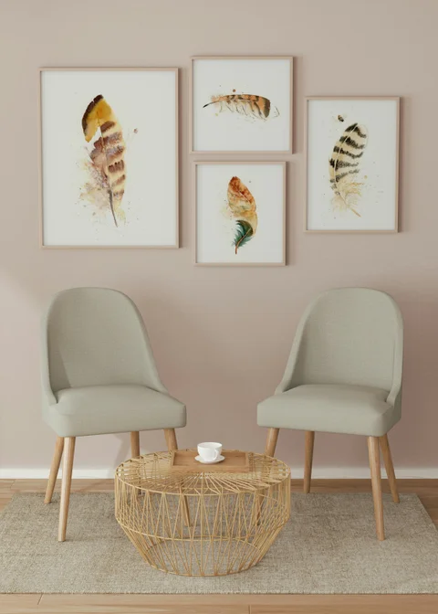 Image of a feather watercolor painting by Shayna Larsen, originals & prints available