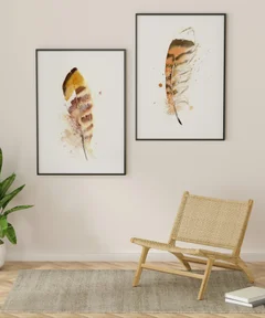 Image of a feather watercolor painting by Shayna Larsen, originals & prints available