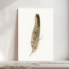 Image of a feather watercolor painting by Shayna Larsen, originals & prints available