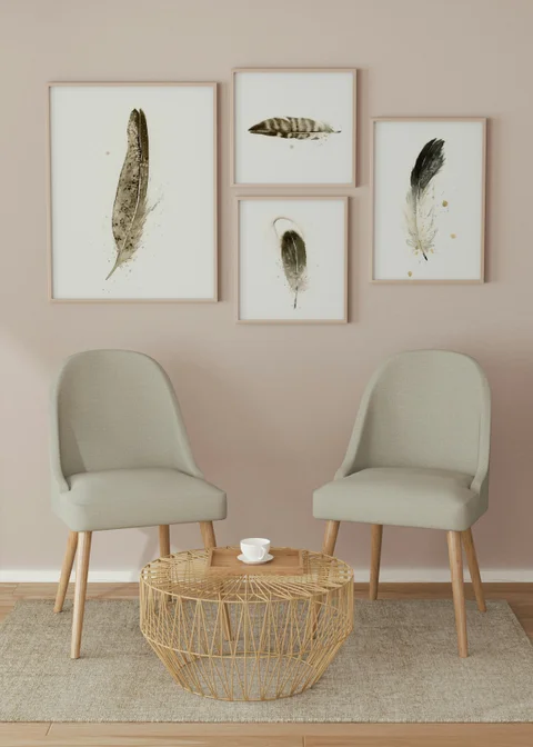 Image of a feather watercolor painting by Shayna Larsen, originals & prints available