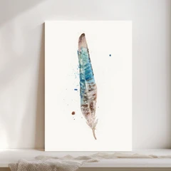 Image of a feather watercolor painting by Shayna Larsen, originals & prints available