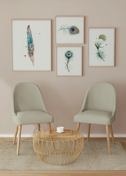 Image of a feather watercolor painting by Shayna Larsen, originals & prints available