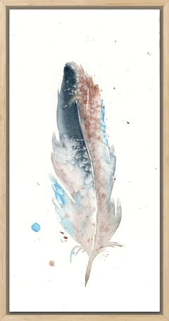 Image of a feather watercolor painting by Shayna Larsen, originals & prints available