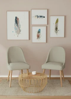 Image of a feather watercolor painting by Shayna Larsen, originals & prints available