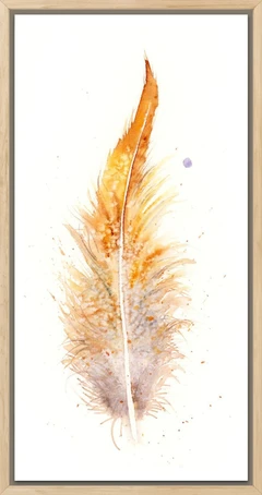 Image of a feather watercolor painting by Shayna Larsen, originals & prints available