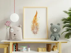 Image of a feather watercolor painting by Shayna Larsen, originals & prints available