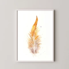 Image of a feather watercolor painting by Shayna Larsen, originals & prints available